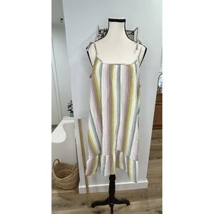 Madewell Lightestspun Tie-Strap Ruffle-Hem Cover-Up Dress  Size L